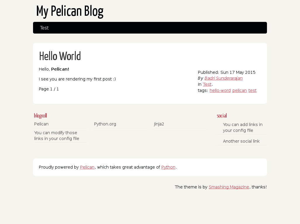Example Pelican site